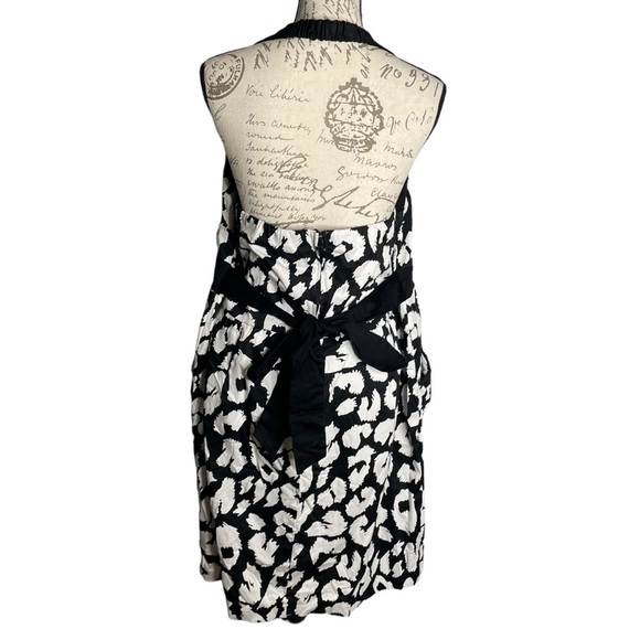 Vintage torrid dress halter neck black white animal print women’s size 22 pinup - Picture 2 of 3